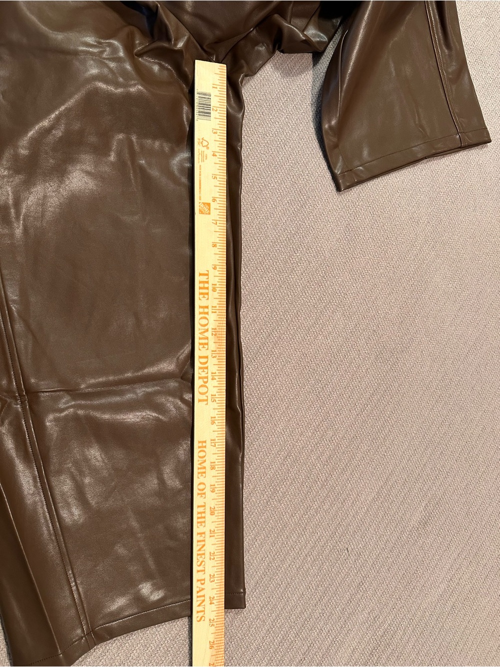 Brown Faux Leather cropped Pants NWT - Picture 8 of 10